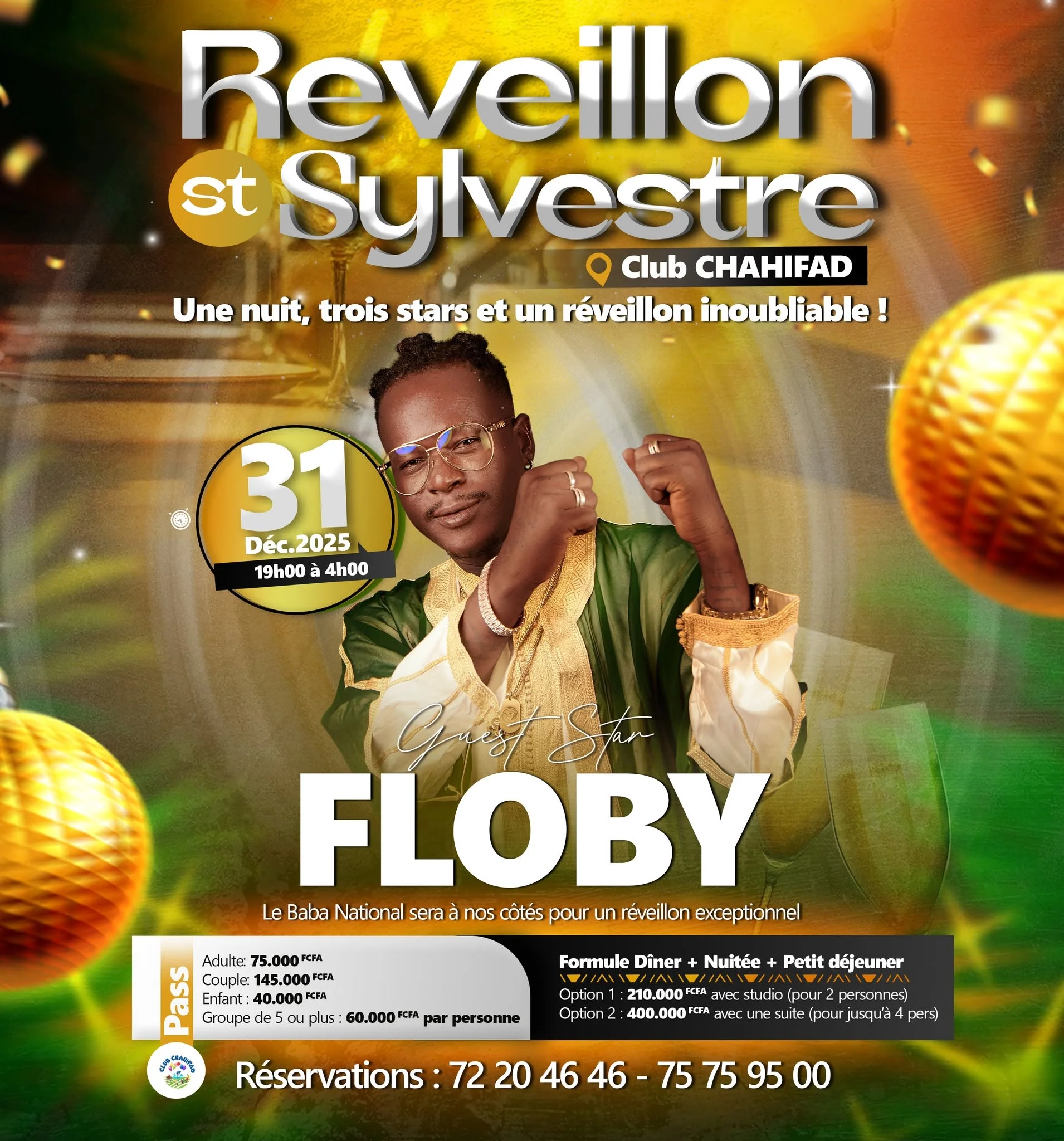 Affiche Réveillon St Sylvestre avec Floby